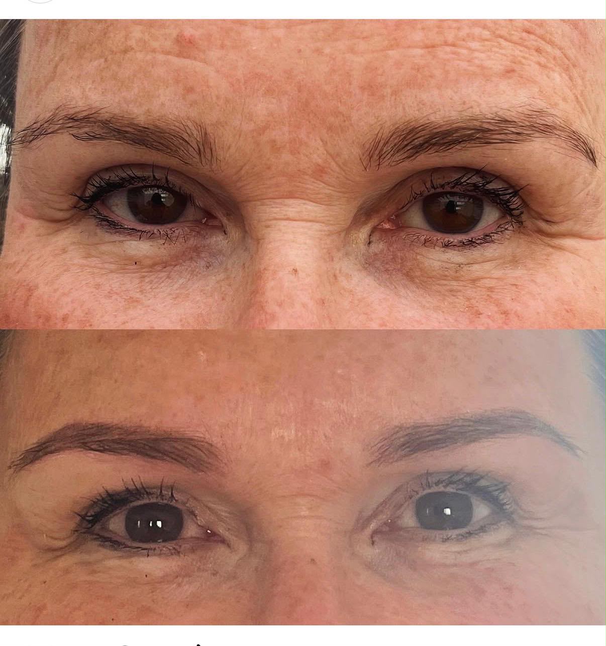 Brow transformation before and after by Niamh